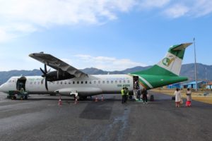 Arriving into Pokhara on Yeti Airlines